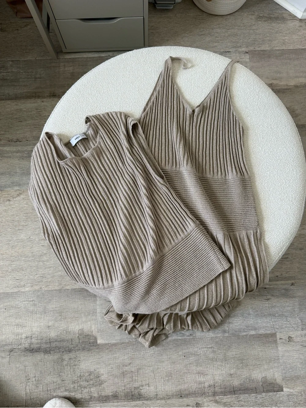Mango Taupe Ribbed Knit Two-Piece Set - Picture 6 of 6